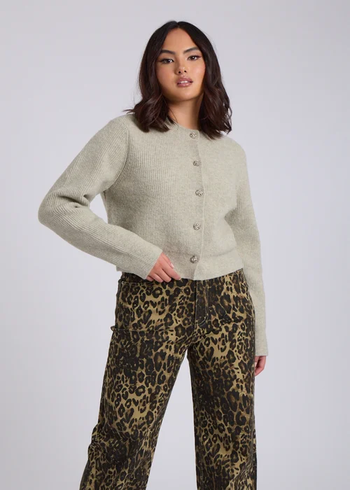 Urban Bliss Sage Floral Button Cardigan - S Image 1