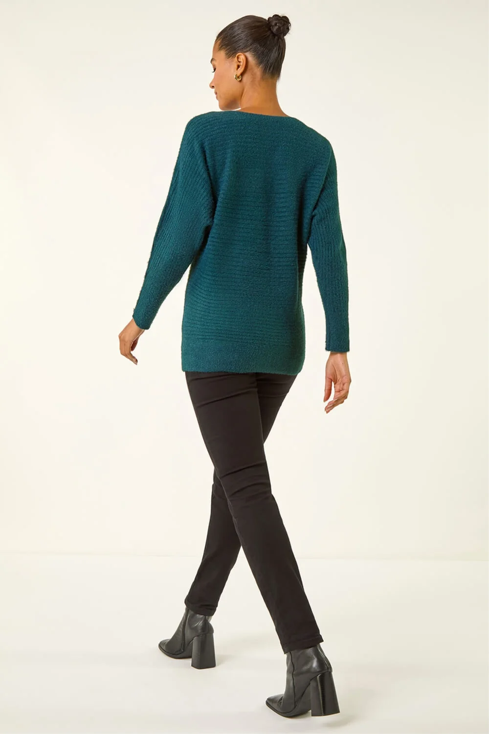 Roman Green Button Sleeve Fluffy Jumper - 6 Image 3