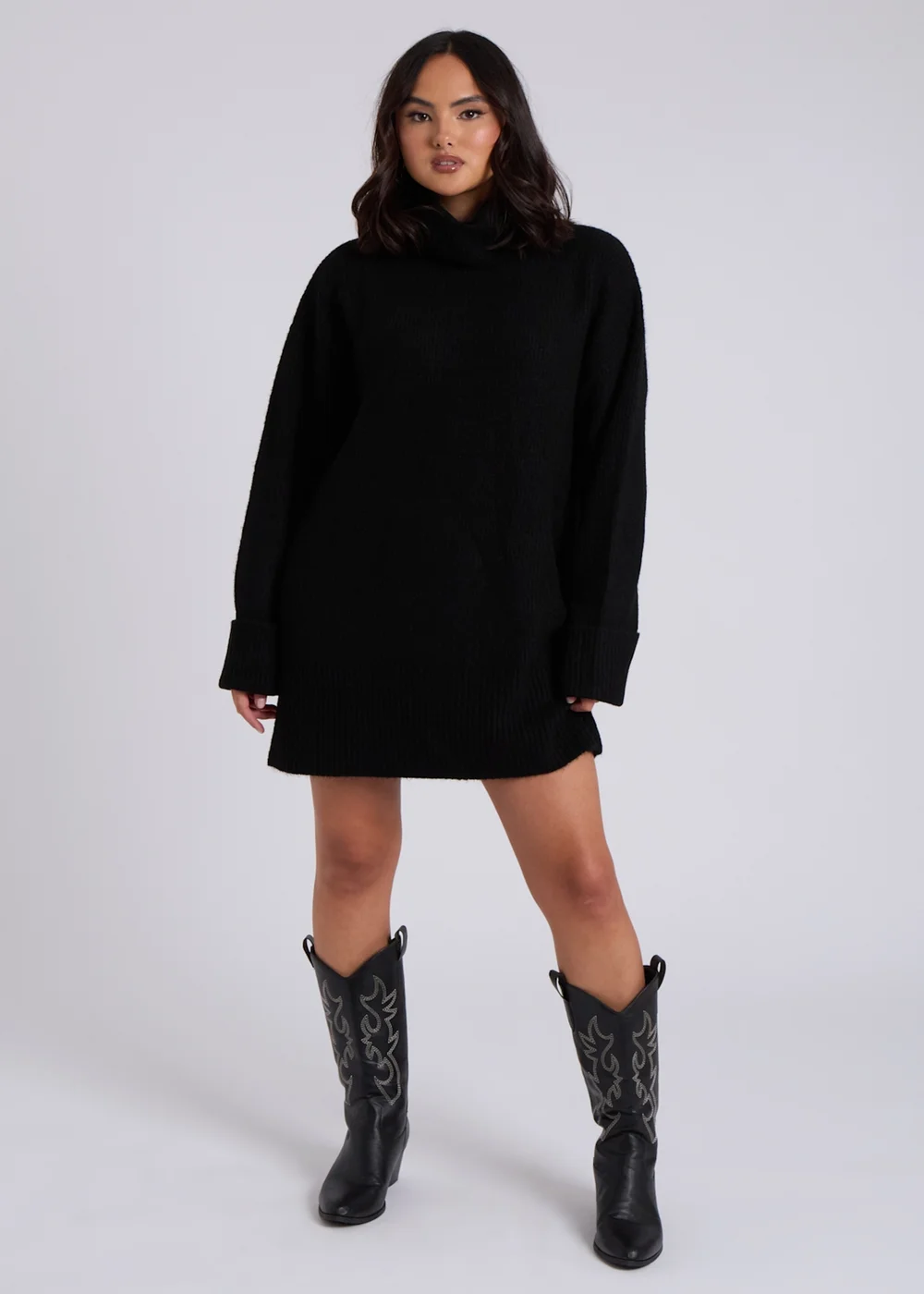 Urban Bliss Black Mini Roll Neck Dress - S Image 1