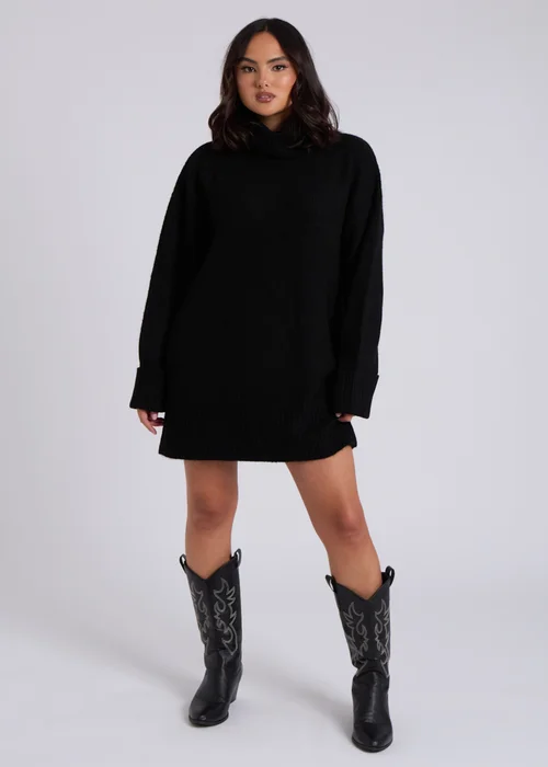 Urban Bliss Black Mini Roll Neck Dress - S Image 1