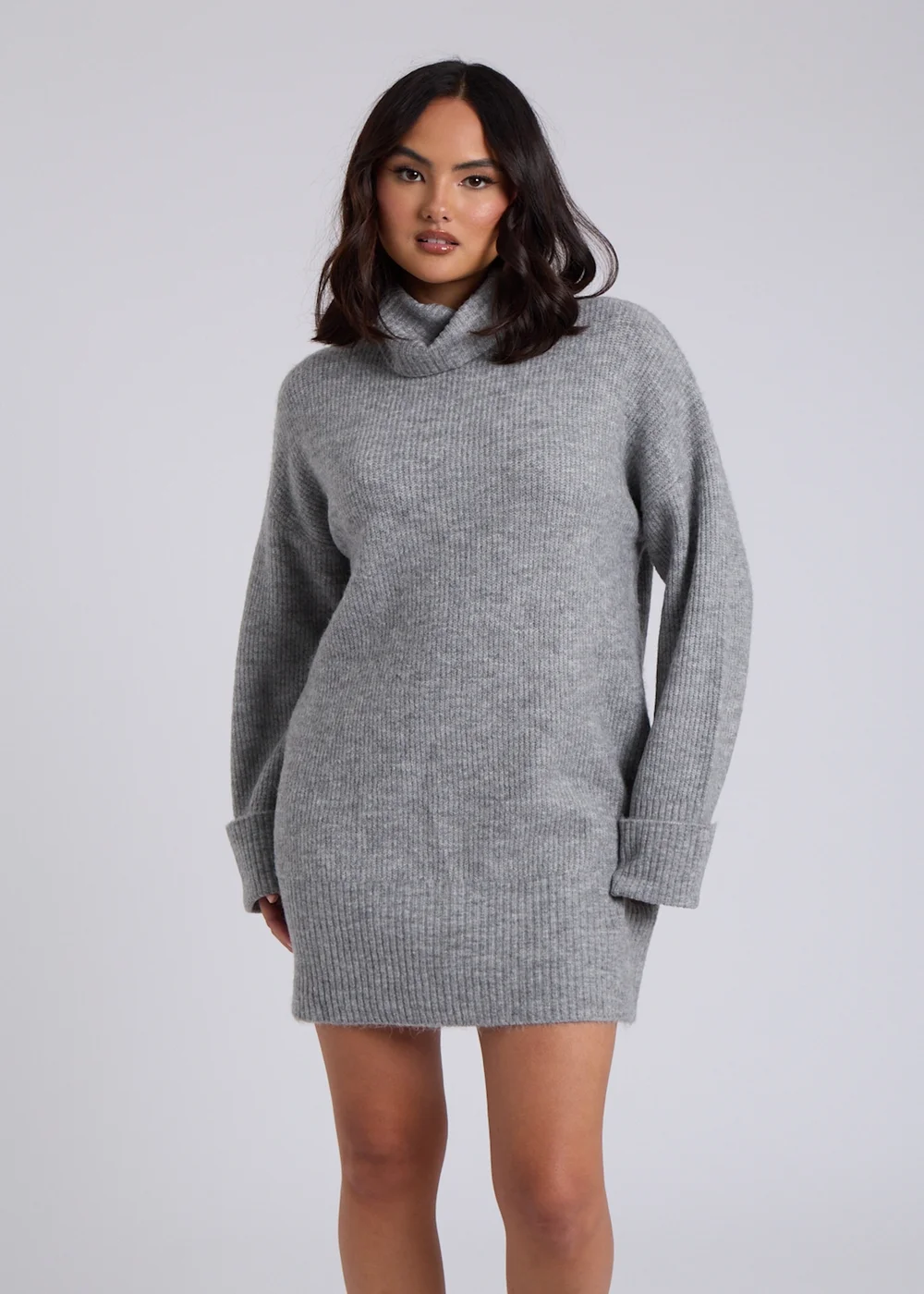 Urban Bliss Grey Mini Roll Neck Dress - S Image 2