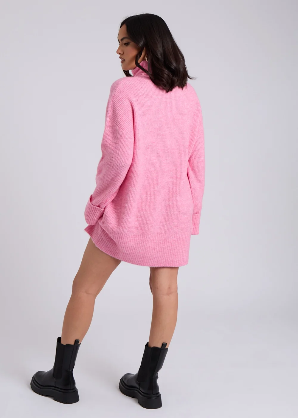 Urban Bliss Pink Mini Roll Neck Dress - S Image 4