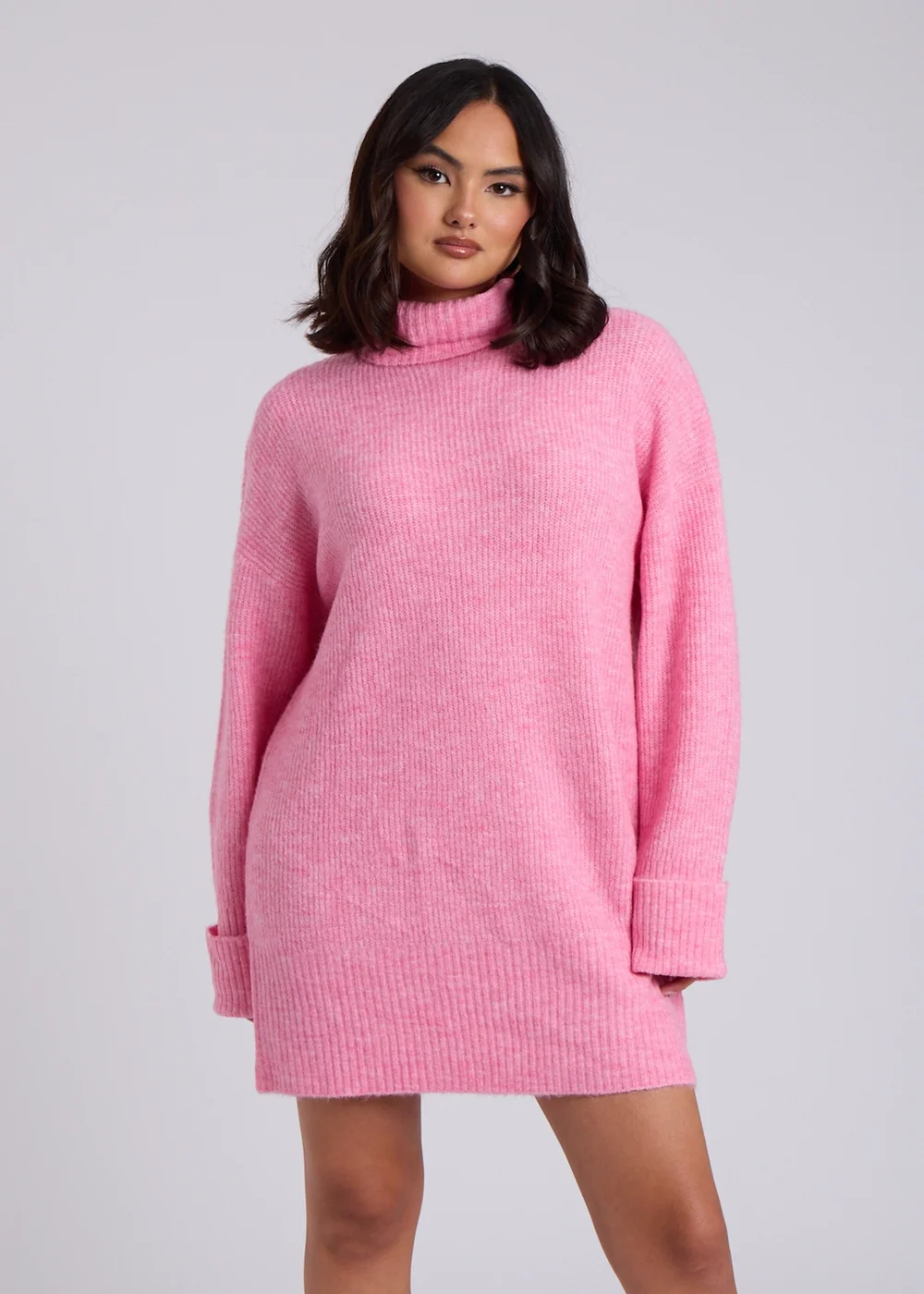 Urban Bliss Pink Mini Roll Neck Dress - S Image 3