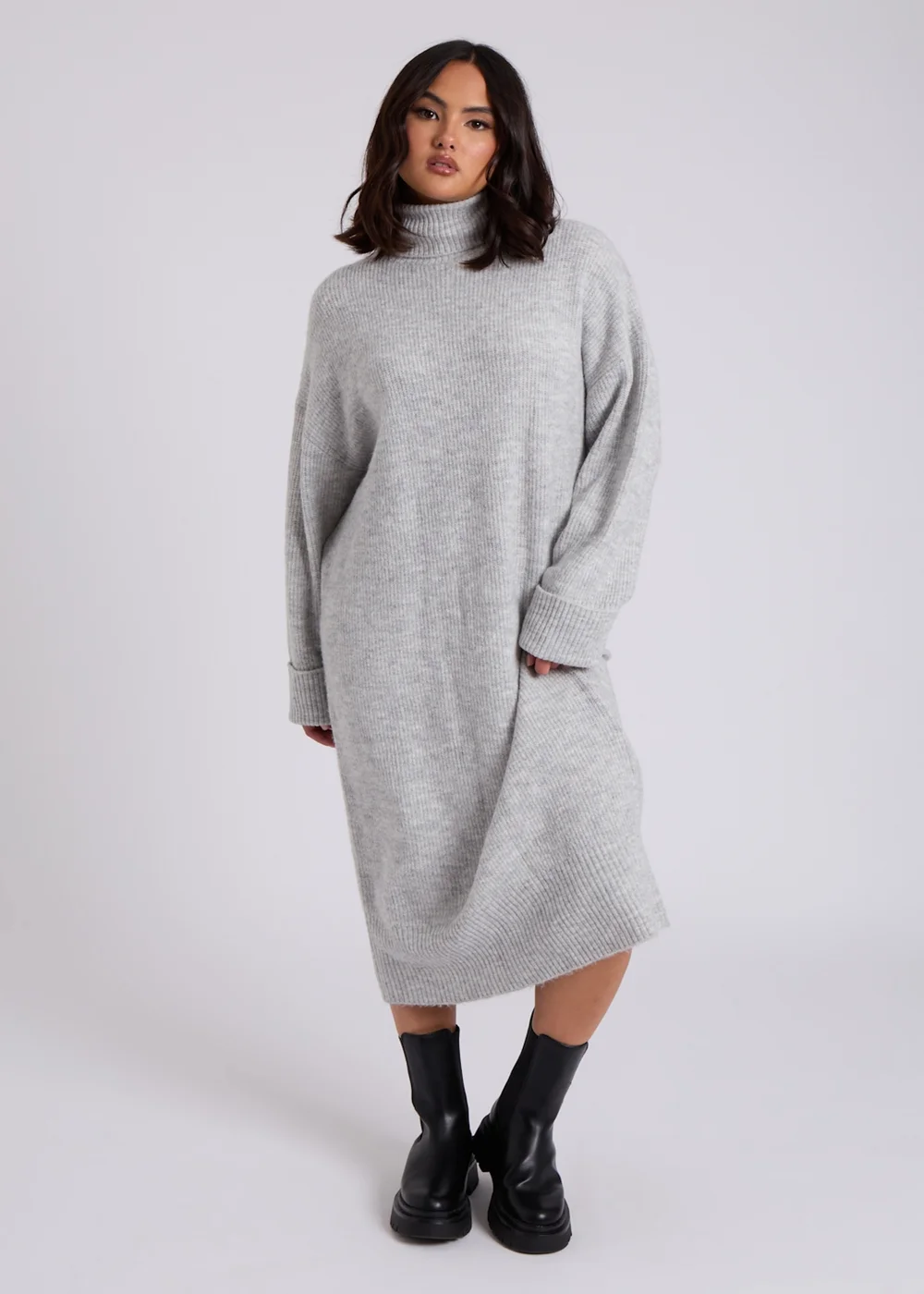 Urban Bliss Black Roll Neck Midi Dress - S Image 1