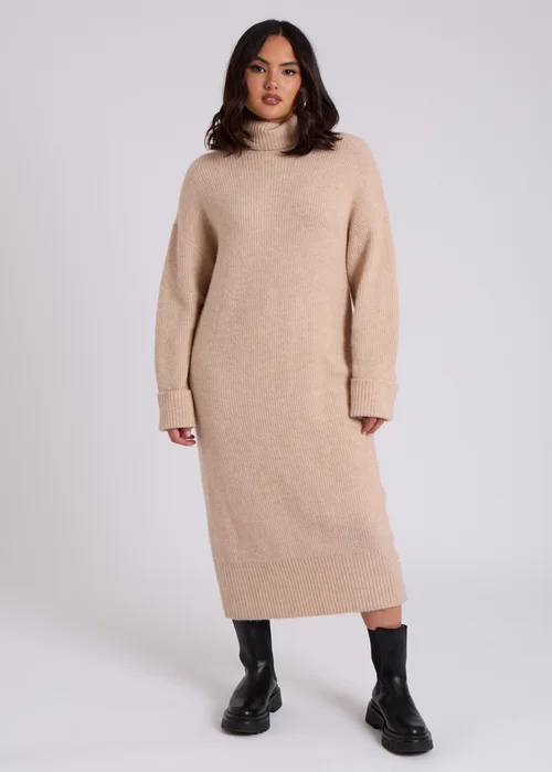 Urban Bliss Camel Midi Roll Neck Dress - S Image 1