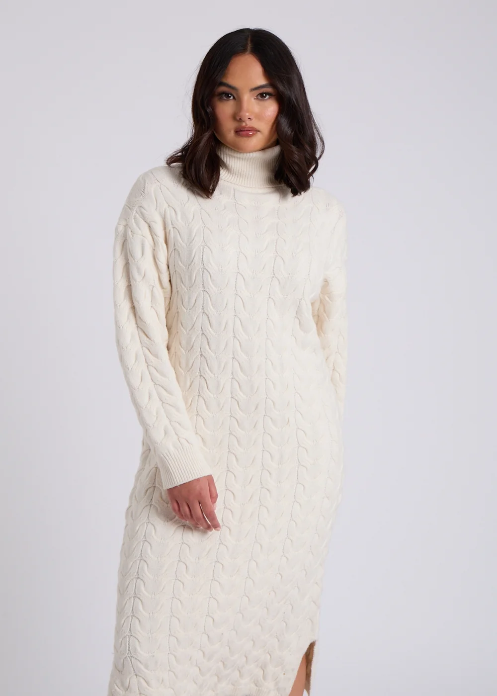 Urban Bliss Cream Ascot Longline Dress - Size 8 Image 3