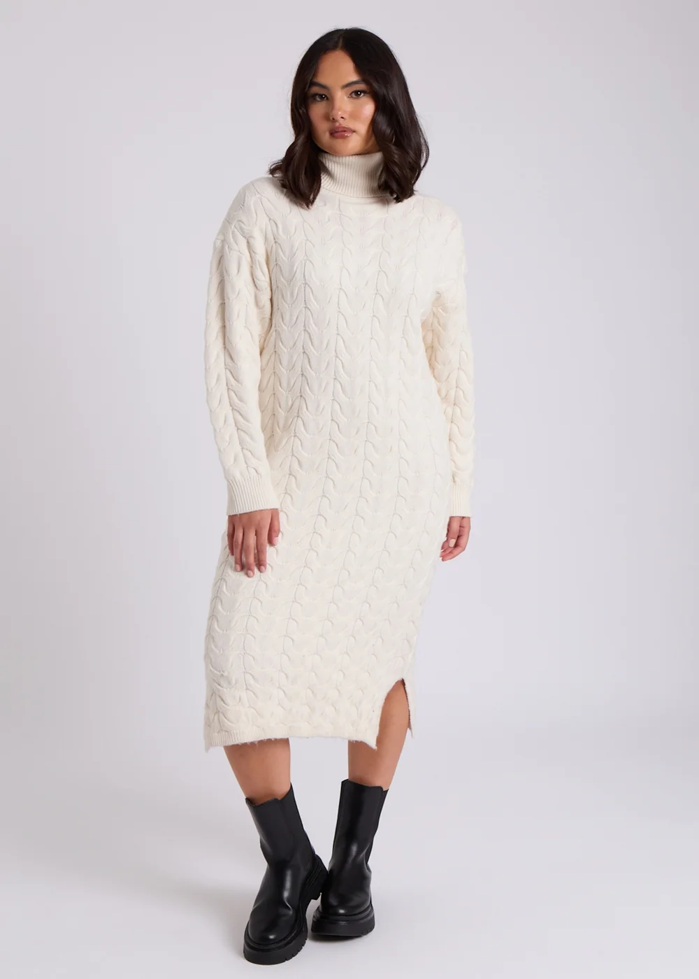 Urban Bliss Cream Ascot Longline Dress - Size 8 Image 1