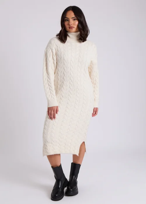 Urban Bliss Cream Ascot Longline Dress - Size 8 Image 1