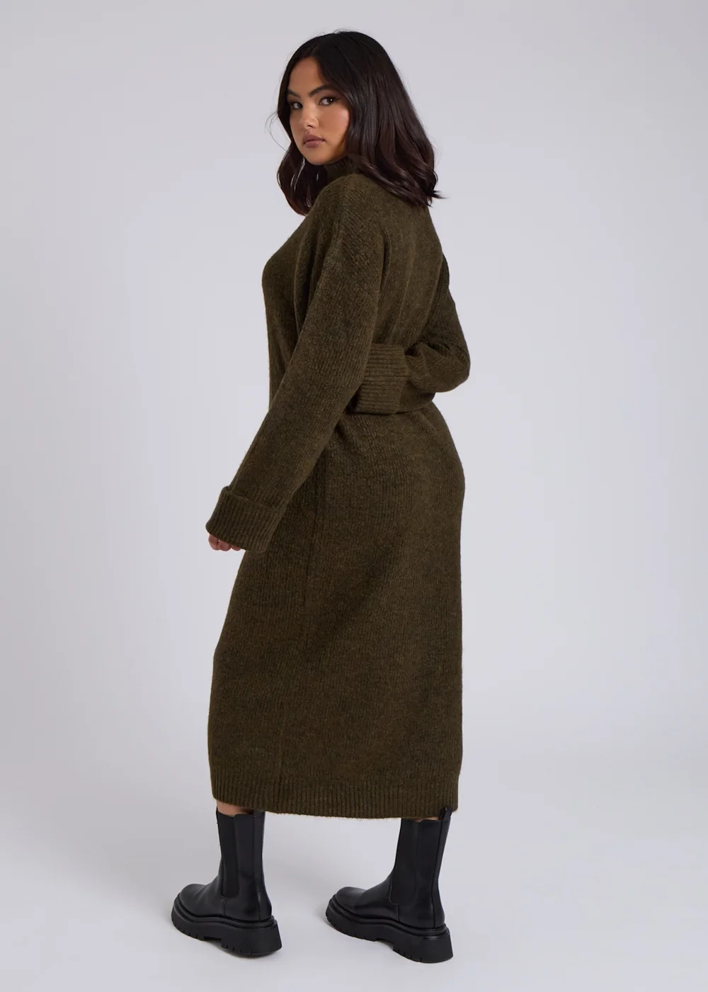 Urban Bliss Khaki Midi Roll Neck Dress - S Image 4