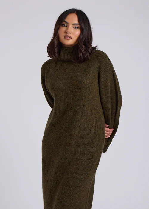 Urban Bliss Khaki Midi Roll Neck Dress - S Image 3