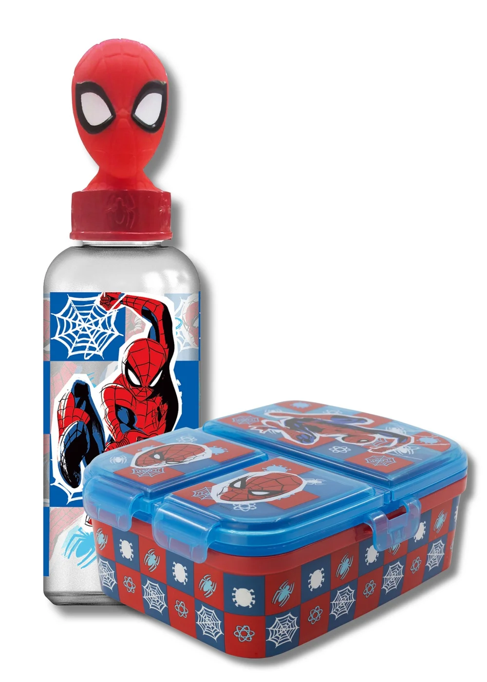 Spiderman Blue XL Lunch Box Set with 3D Bottle - One Size Image 1