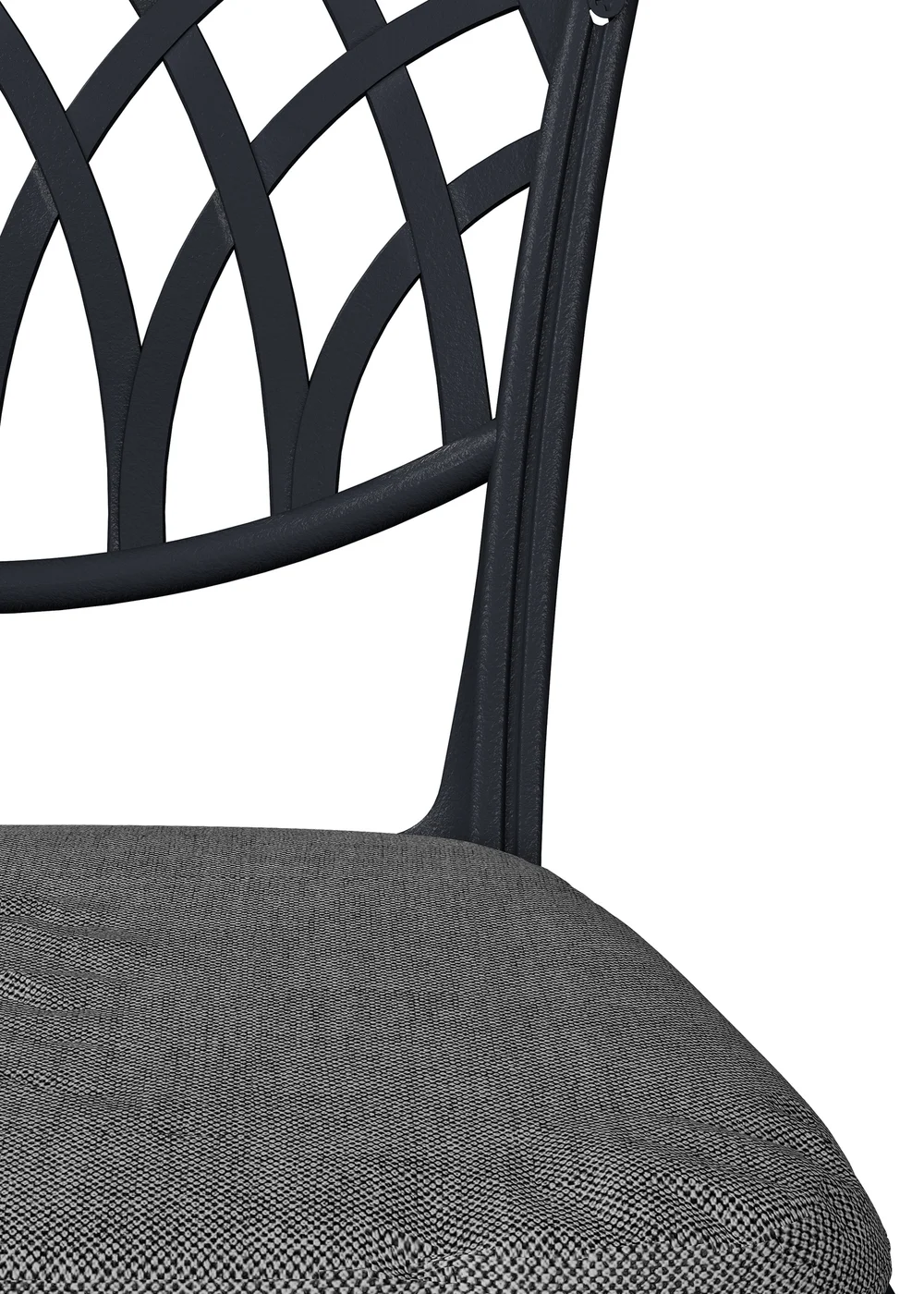 Charles Bentley Cast Aluminium Black Bistro Table & 2 Chairs Set (Dia. 70cm H68cm) - One Size Image 4