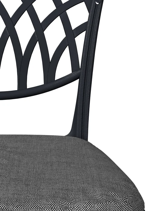 Charles Bentley Cast Aluminium Black Bistro Table & 2 Chairs Set (Dia. 70cm H68cm) - One Size Image 4
