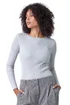 Roman Light Grey Soft Ribbed Stretch Knit Jumper - Size 24 Image 3
