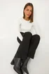 Roman Ivory Soft Ribbed Stretch Knit Jumper - Size 22 Image 2