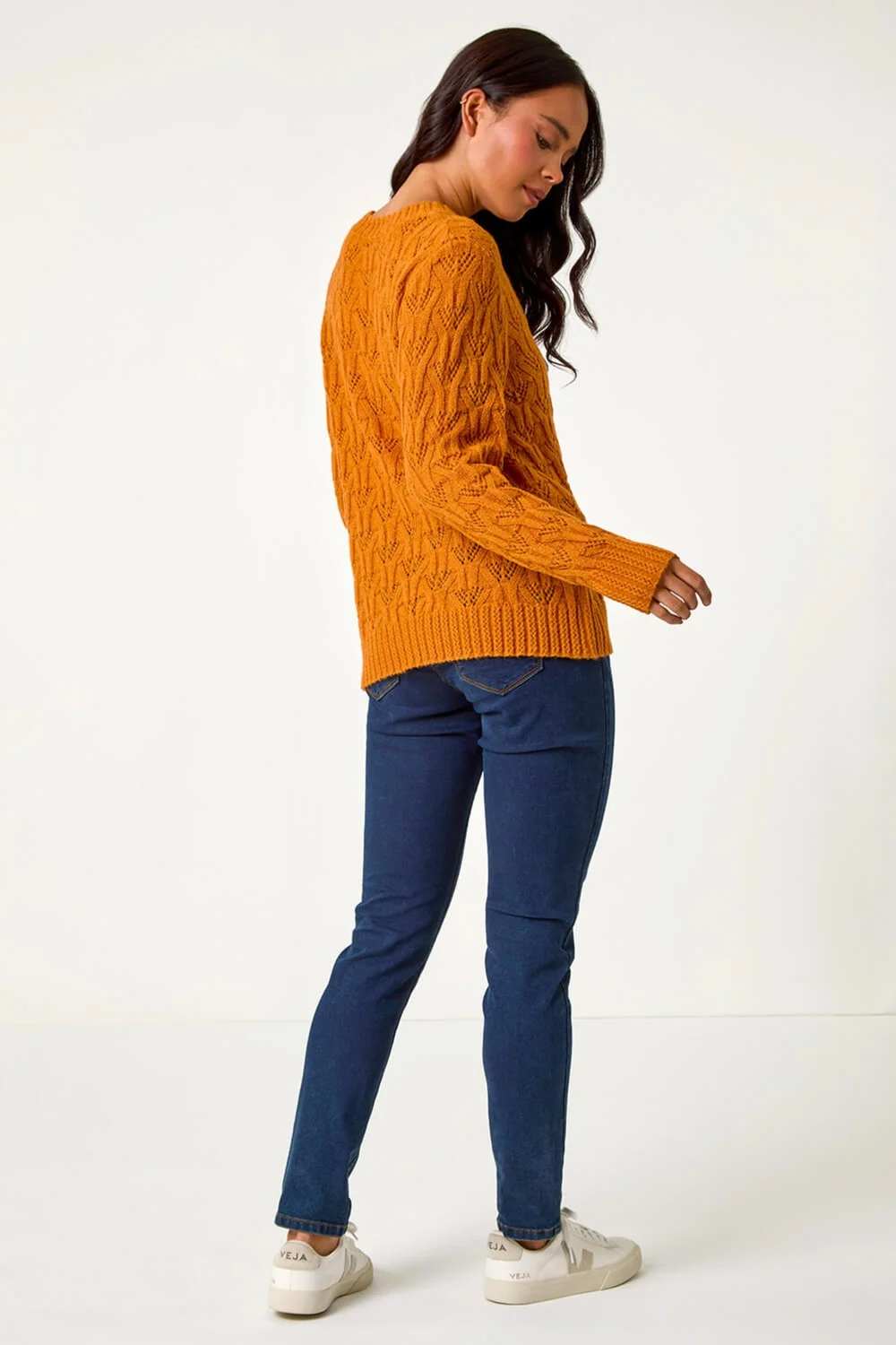 Roman Rust Petite Crochet Knit Jumper - 8 Image 4