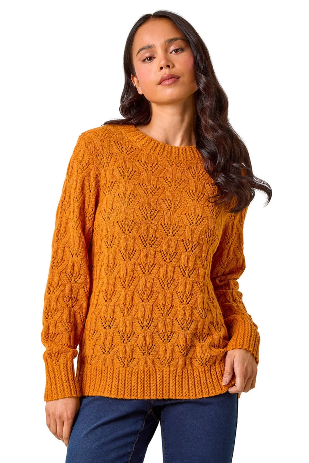 Roman Rust Petite Crochet Knit Jumper - 8 Image 1