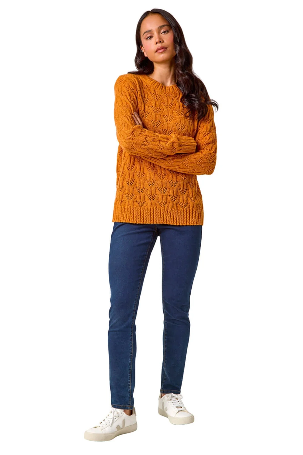 Roman Rust Petite Crochet Knit Jumper - 8 Image 2
