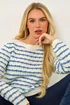 Roman Ivory Petite Stripe Metallic Knit Jumper - 14 Image 3