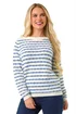 Roman Ivory Petite Stripe Metallic Knit Jumper - 14 Image 2