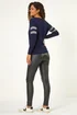 Roman Midnight Blue Star Embellished Knit Jumper - Size 16 Image 4
