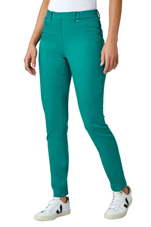 Roman Jade 31' Denim Stretch Elastic Waist Jegging - 10 Image 2