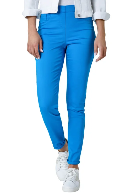 Roman Blue 31" Denim Stretch Elastic Waist Jegging - 10 Image 1