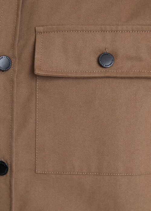 Threadbare Brown Cotton Twill Button Up Shacket - S Image 3