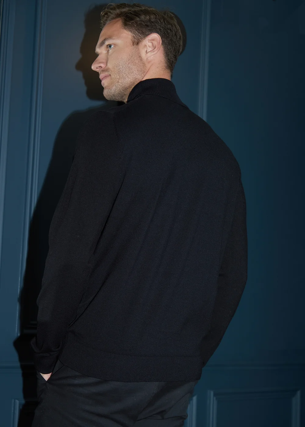 Threadbare Black Knitted Roll Neck Jumper - S Image 2