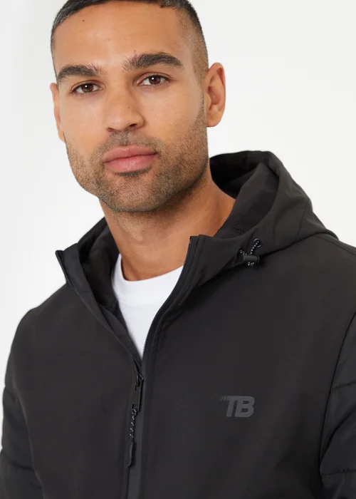 Threadbare Black Hooded Lightweight Zip Up Jacket - S Image 3