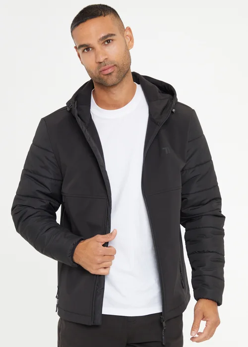 Threadbare Black Hooded Lightweight Zip Up Jacket - S Image 1