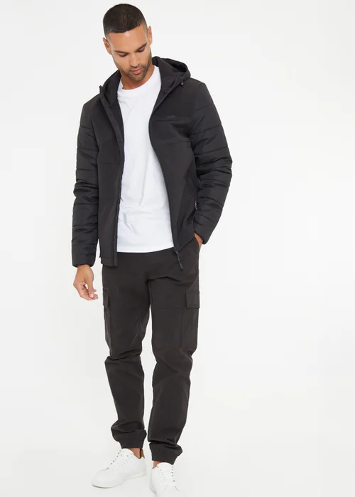 Threadbare Black Hooded Lightweight Zip Up Jacket - S Image 4