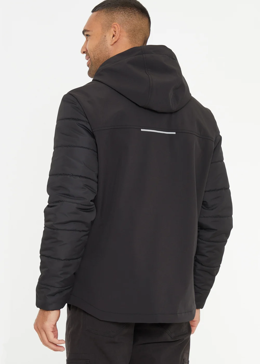 Threadbare Black Hooded Lightweight Zip Up Jacket - S Image 2