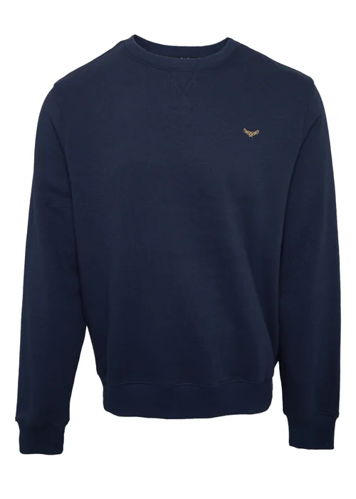 Threadbare Navy 3 Pack Crew Neck Sweatshirts - M Image 2