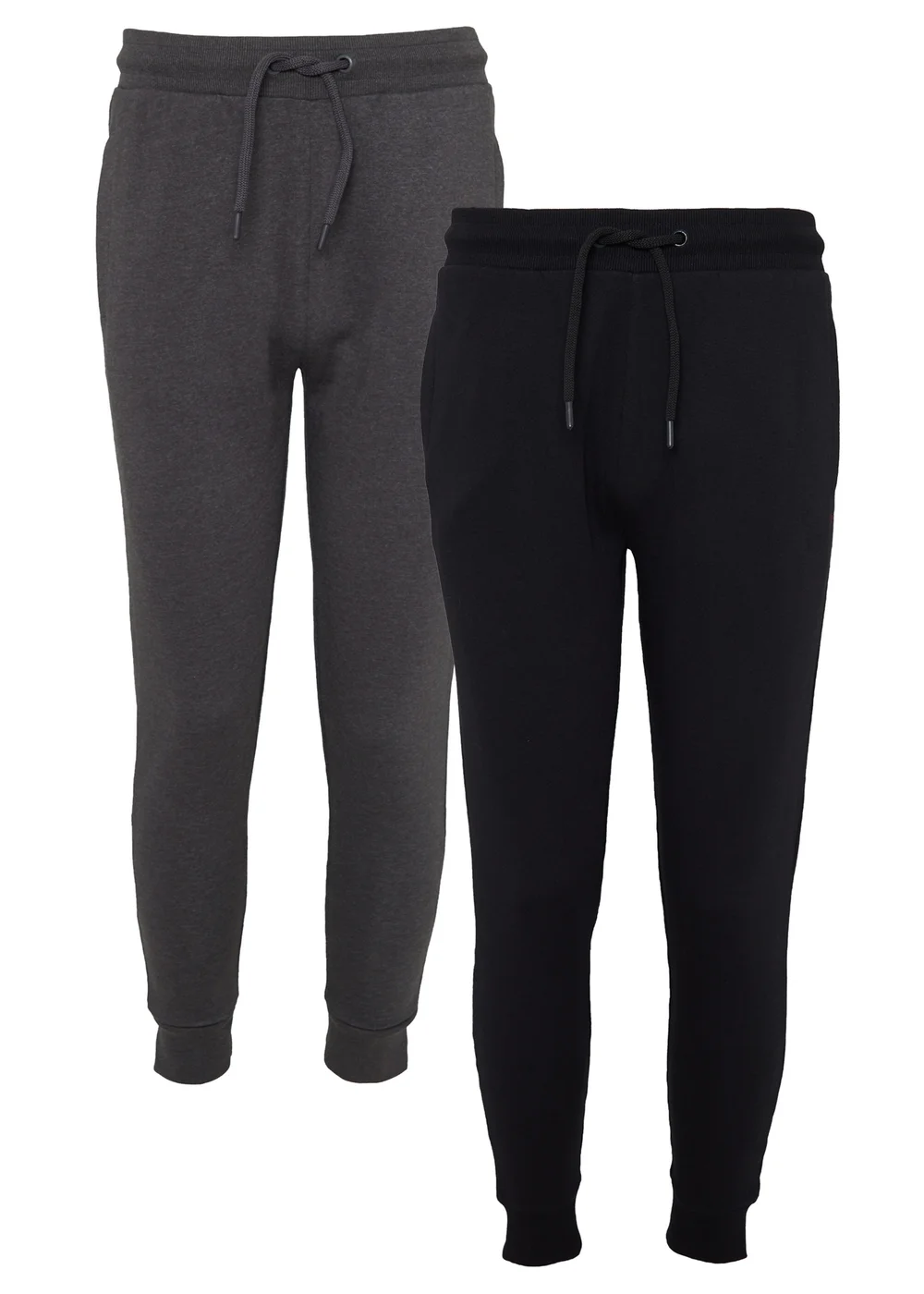 Threadbare Black 2 Pack Regular Fit Joggers - S Image 1