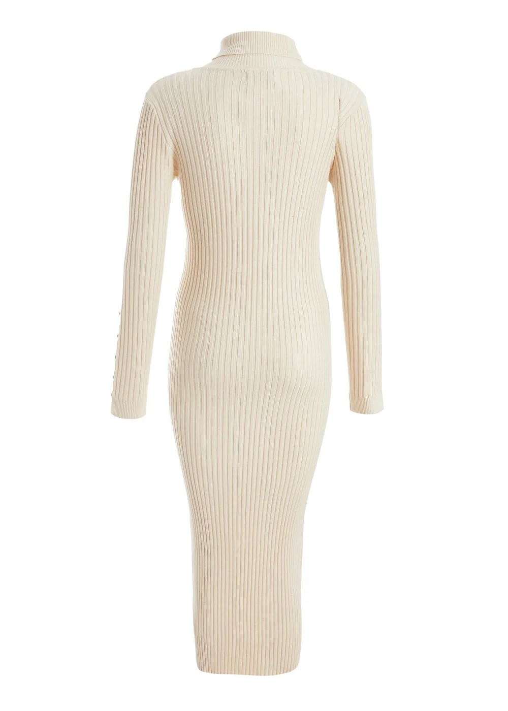 Quiz Cream Ribbed Knit Jumper Dress - XS Image 5