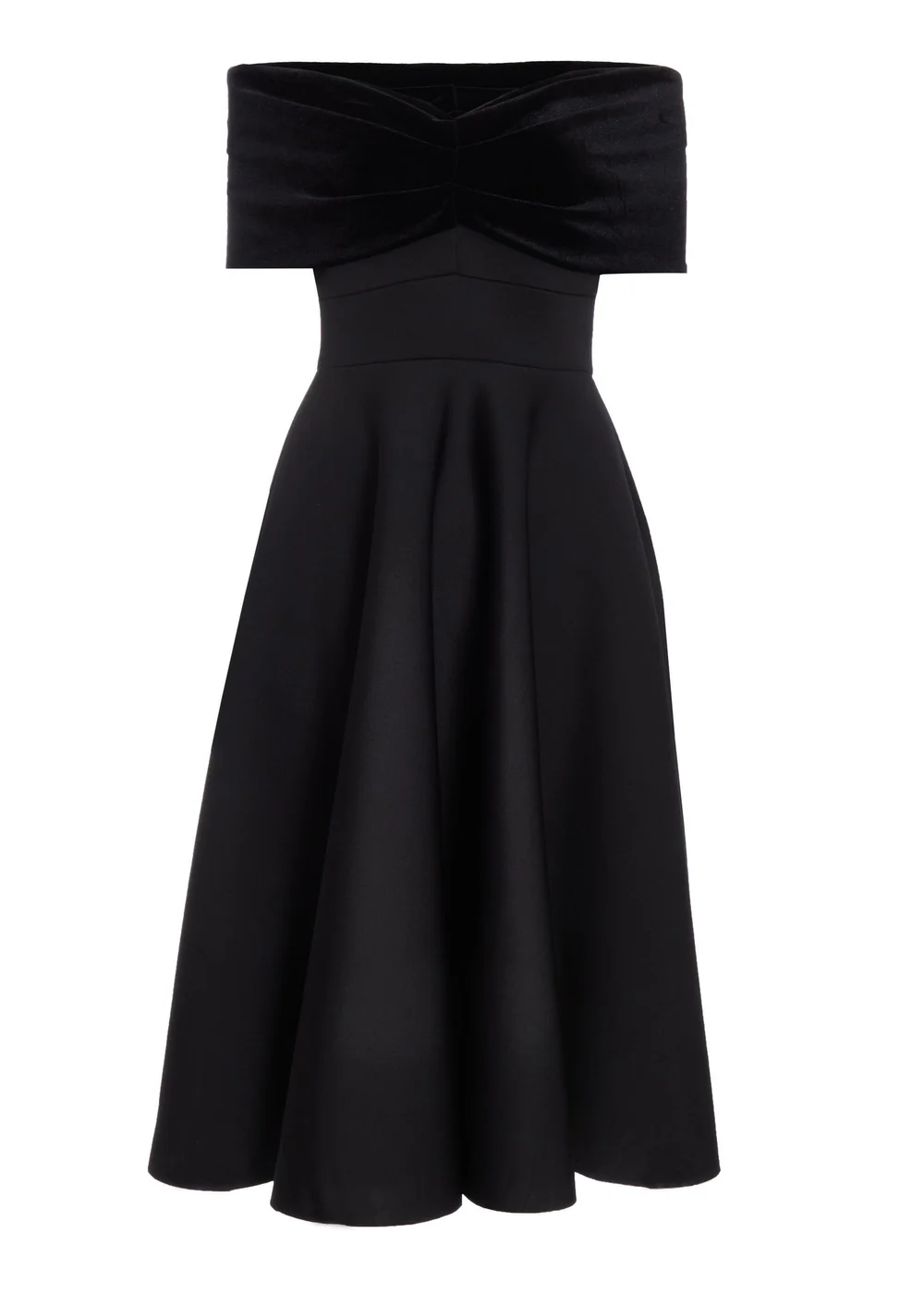 Quiz Black Velvet Neckline Skater Dress - 6 Image 4