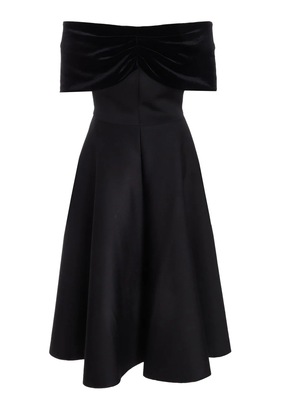 Quiz Black Velvet Neckline Skater Dress - 6 Image 5