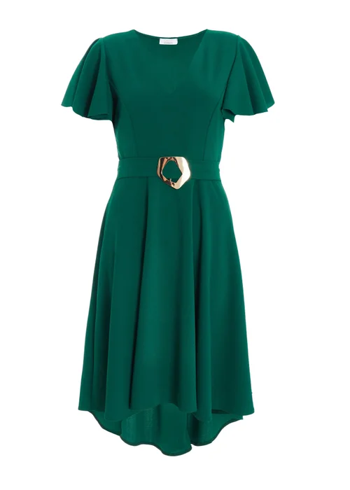 Quiz Green Buckle Detail Midi Dress - 8 Image 4
