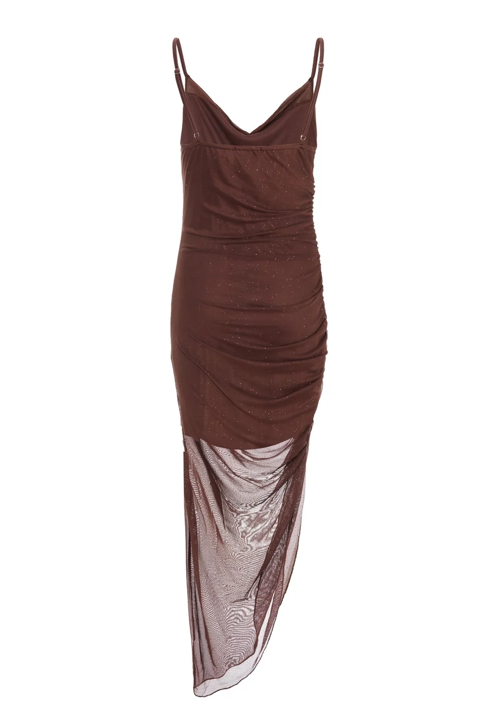 Quiz Brown Glitter Mesh Midaxi Dress - 4 Image 5
