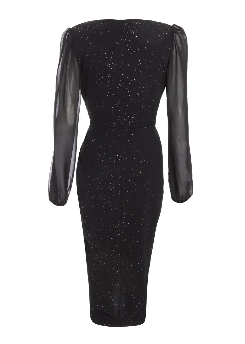 Quiz Black Glitter Midi Dress - 14 | Matalan Quiz Black Glitter Midi Dress - 14 | Matalan