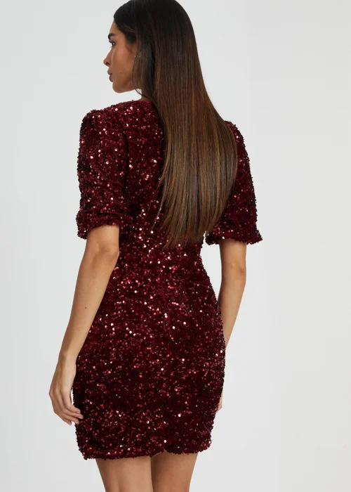 Quiz Red Sequin Wrap Mini Dress - 6 Image 2