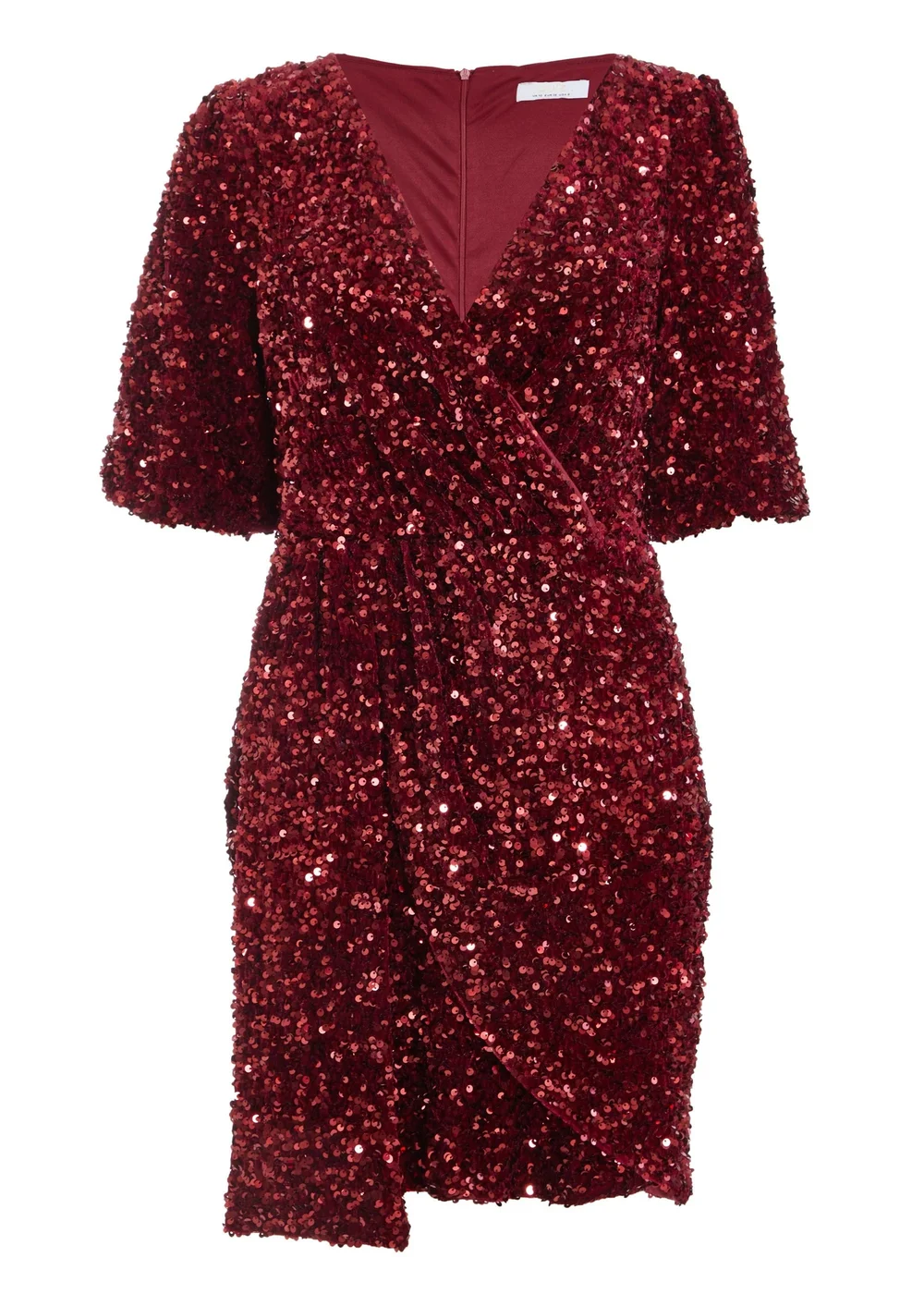 Quiz Red Sequin Wrap Mini Dress - 6 Image 4