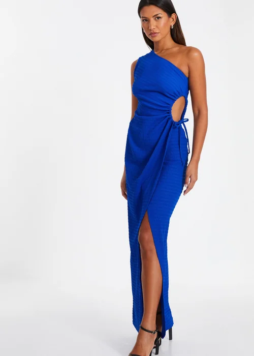 Quiz Blue One Shoulder Midaxi Dress - 8 Image 3