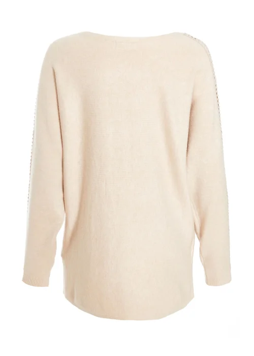 Quiz Stone Knit Diamante Sleeve Jumper - XS Image 5