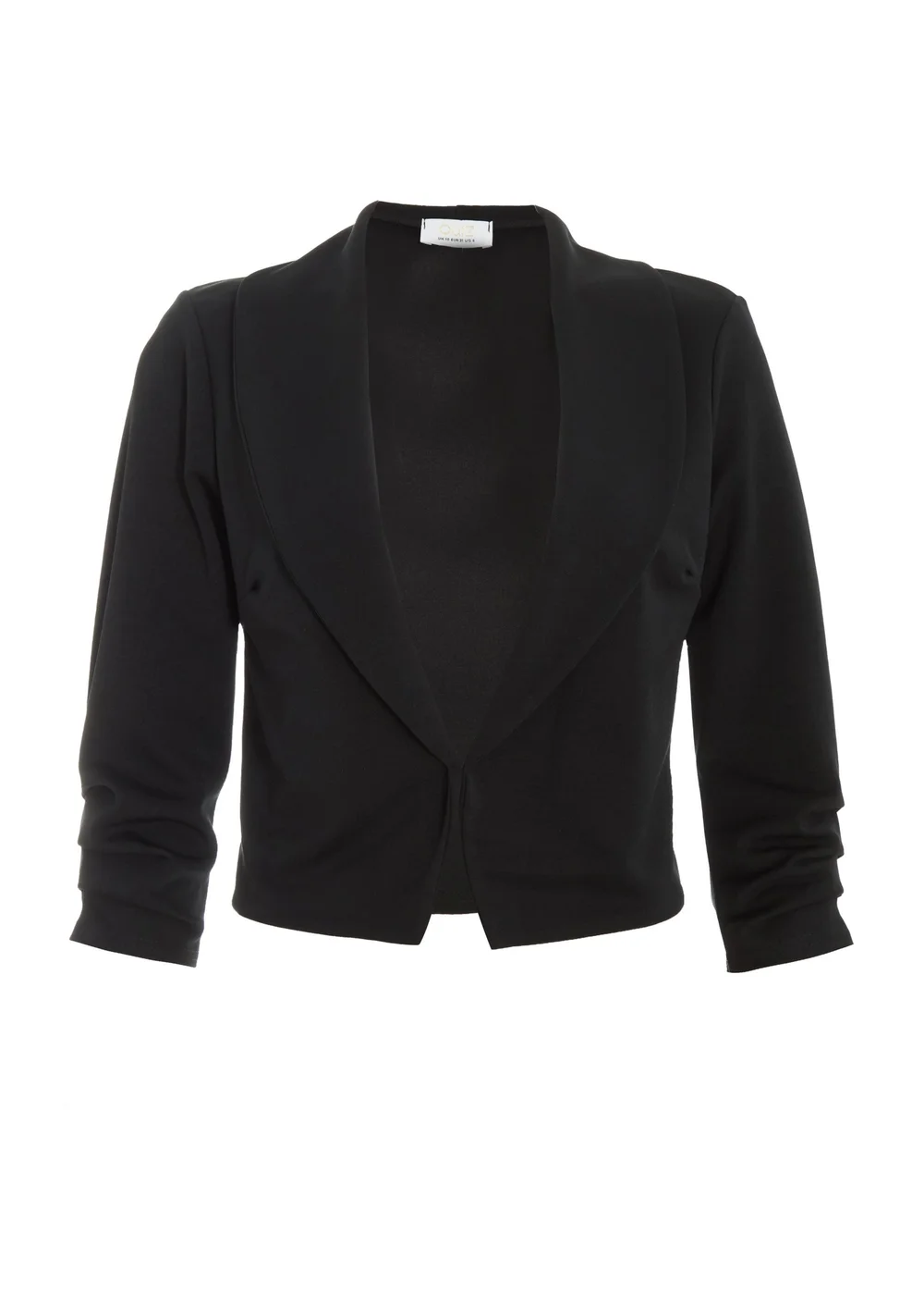 Quiz Black Shawl Collar Crop Jacket - 4 Image 4