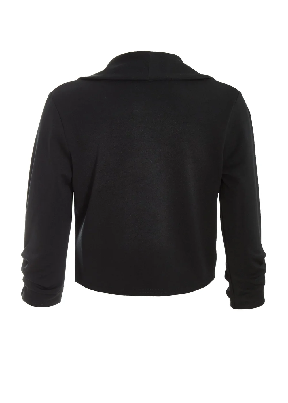 Quiz Black Shawl Collar Crop Jacket - 4 Image 5