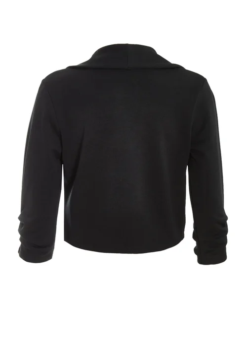 Quiz Black Shawl Collar Crop Jacket - 4 Image 5