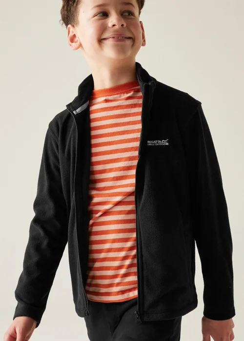 Regatta Black Kids King II Anti-Pill Symmetry Fleece (3-16 Years) - 3-4 Yrs Image 6
