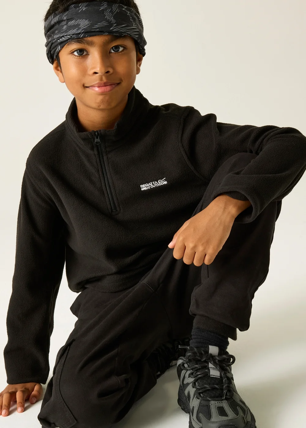 Regatta Black/ Black Kids Hot Shot II Anti-Pill Symmetry Fleece (3-16 Years) - 13 Yrs Image 4